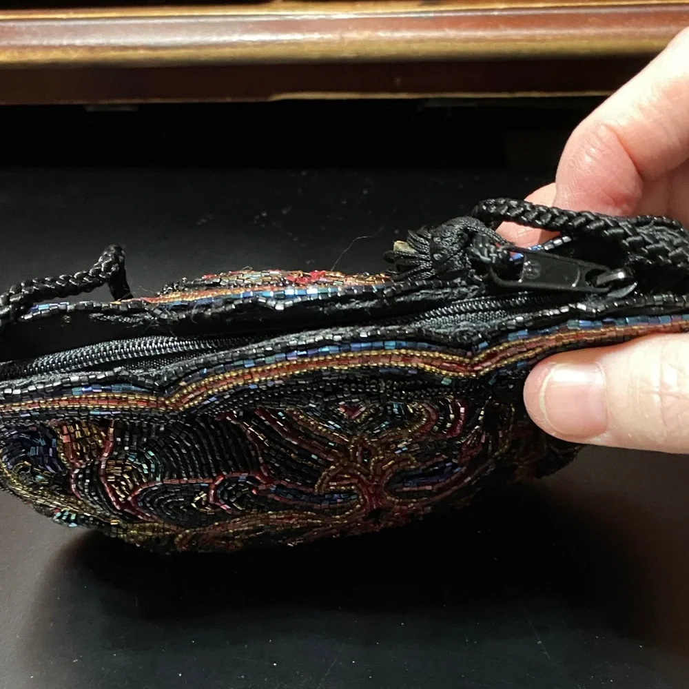 Elegant vintage Carla Marchi Multicolor Beaded Women's evening Bag